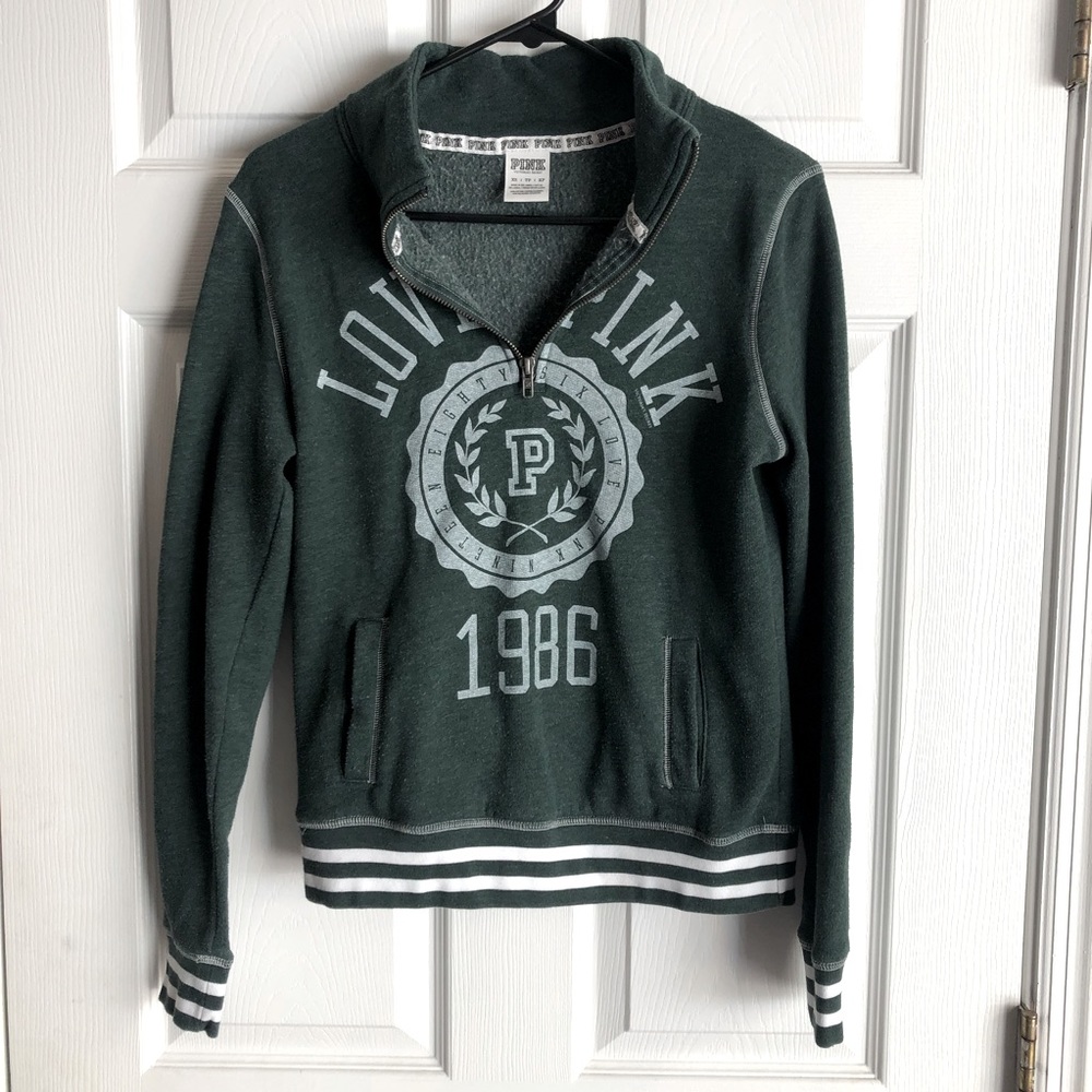 PINK Victorias Secret Pullover Sweatshirt Green XS